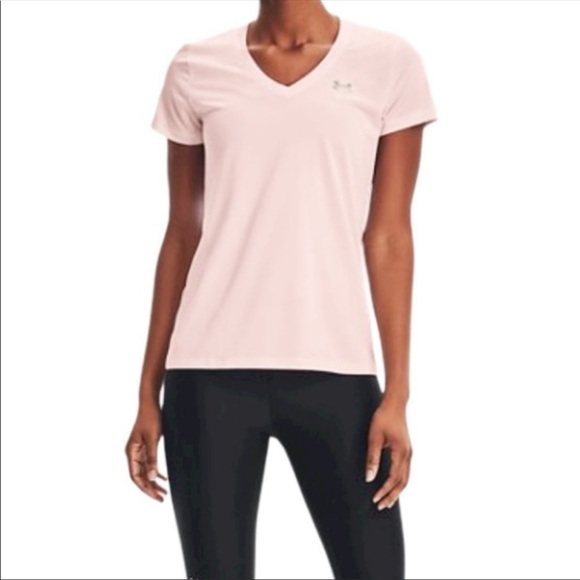 UNDER ARMOUR Heatgear Stretchy Pale Pink Sport Tee medium - Picture 1 of 9